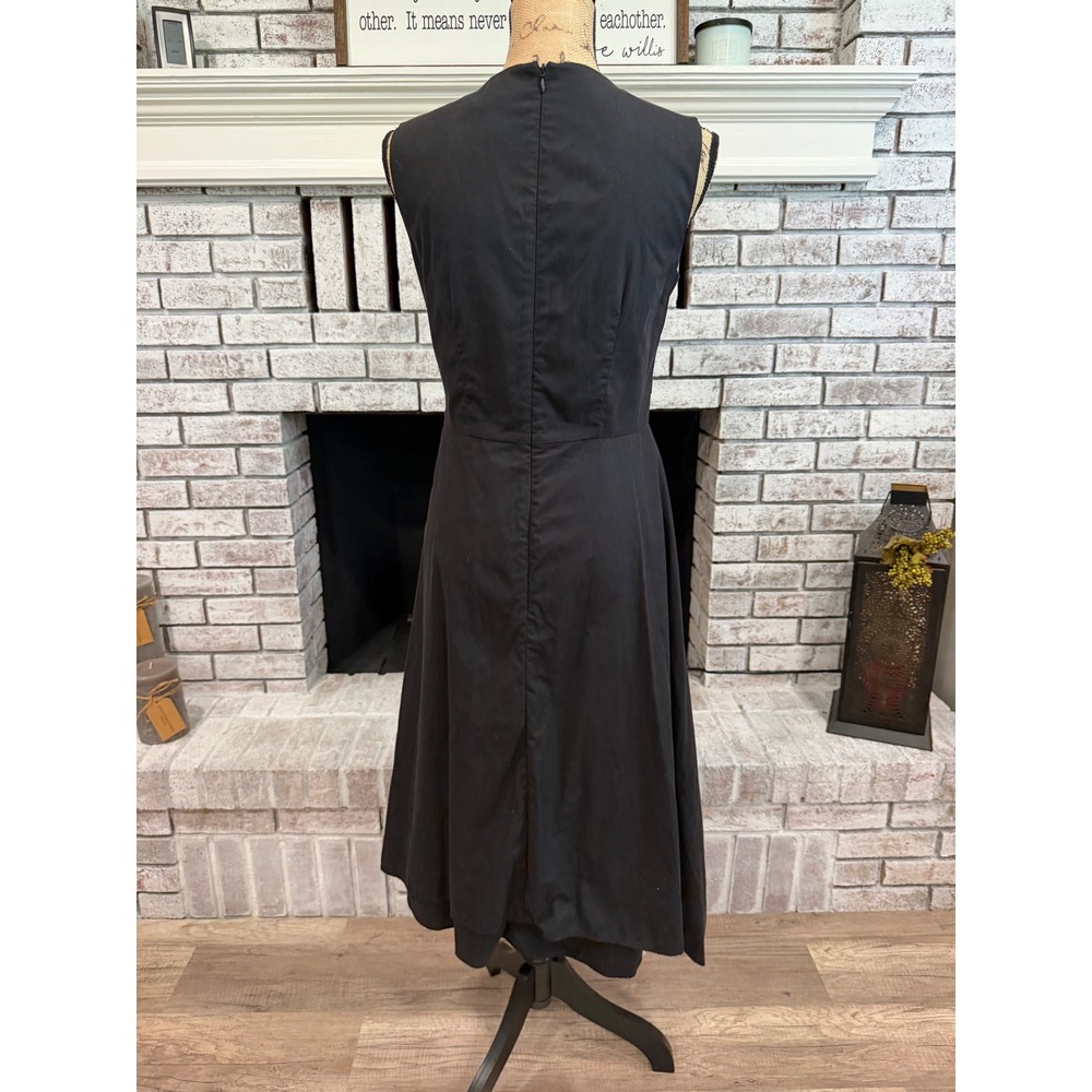 Marimekko Alfrina Solid Dress Womens 36 Black Asymmetrical Draped Scandi Chic - Picture 12 of 13